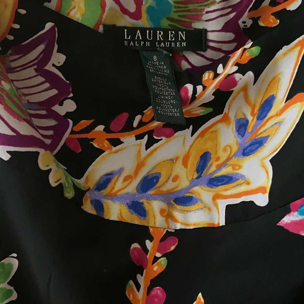 Ralph Lauren Black Dress with Colorful Floral Design